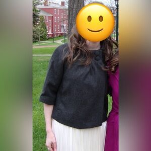 Short Wool Cape Coat